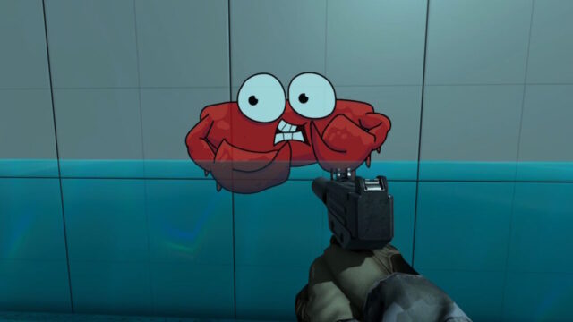 Water and spay of crab in game Skillwarz